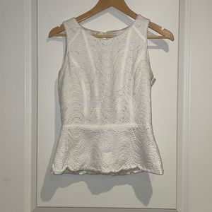 WHBM White Patterned Tank Top